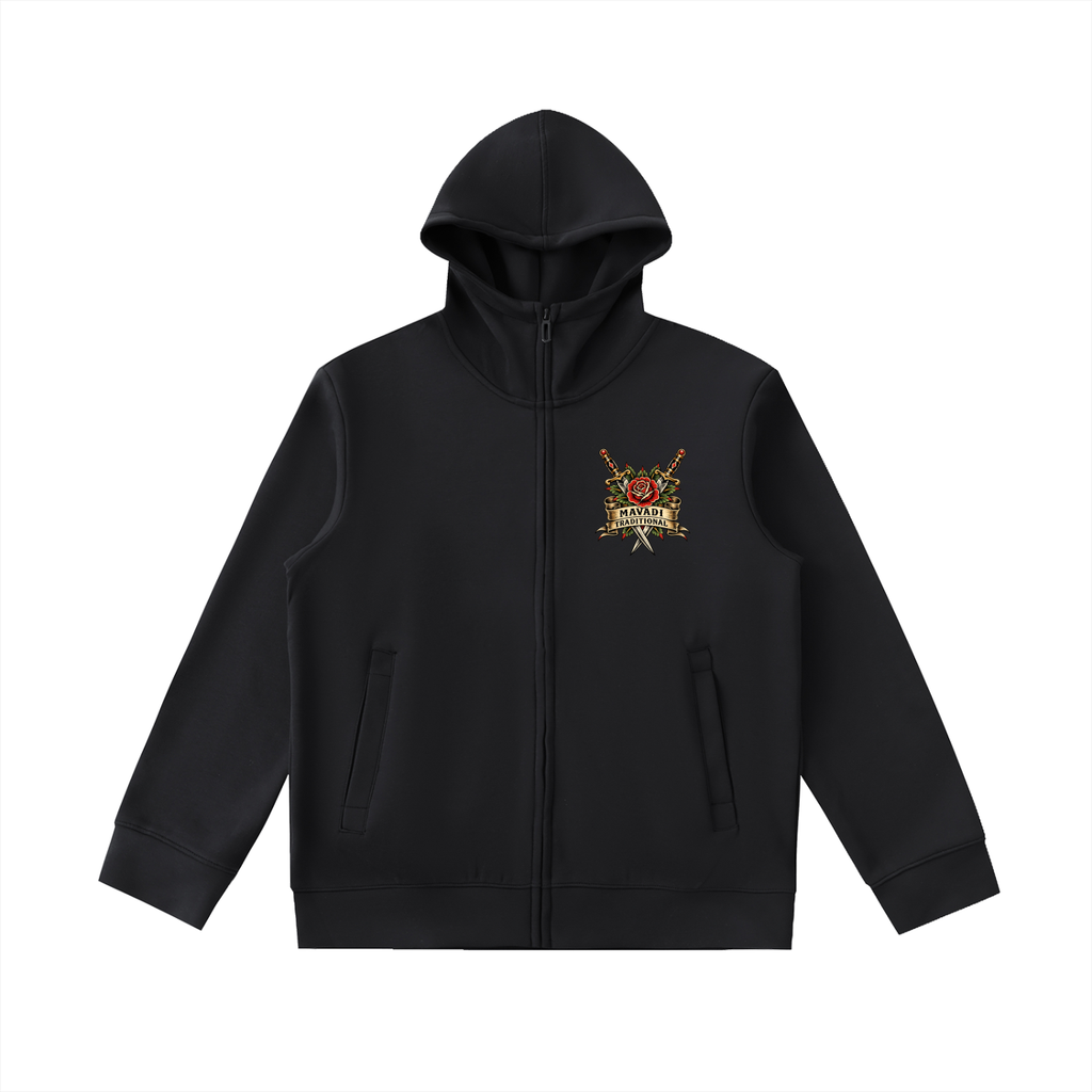 Essential Heavyweight High Neck  Zip-Up Hoodie