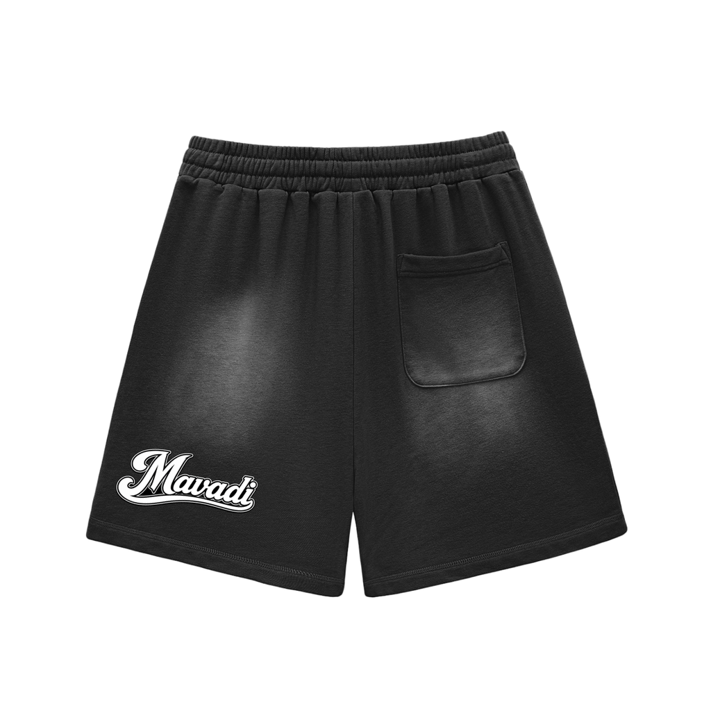 Sun Fade Raw Edge Cotton Shorts