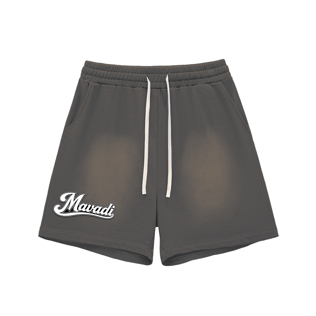 Sun Fade Raw Edge Cotton Shorts
