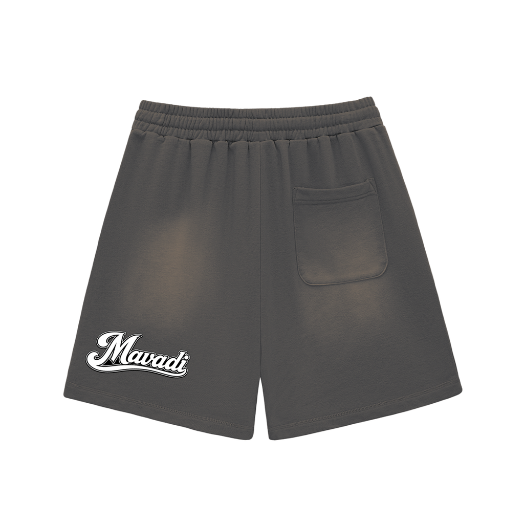 Sun Fade Raw Edge Cotton Shorts