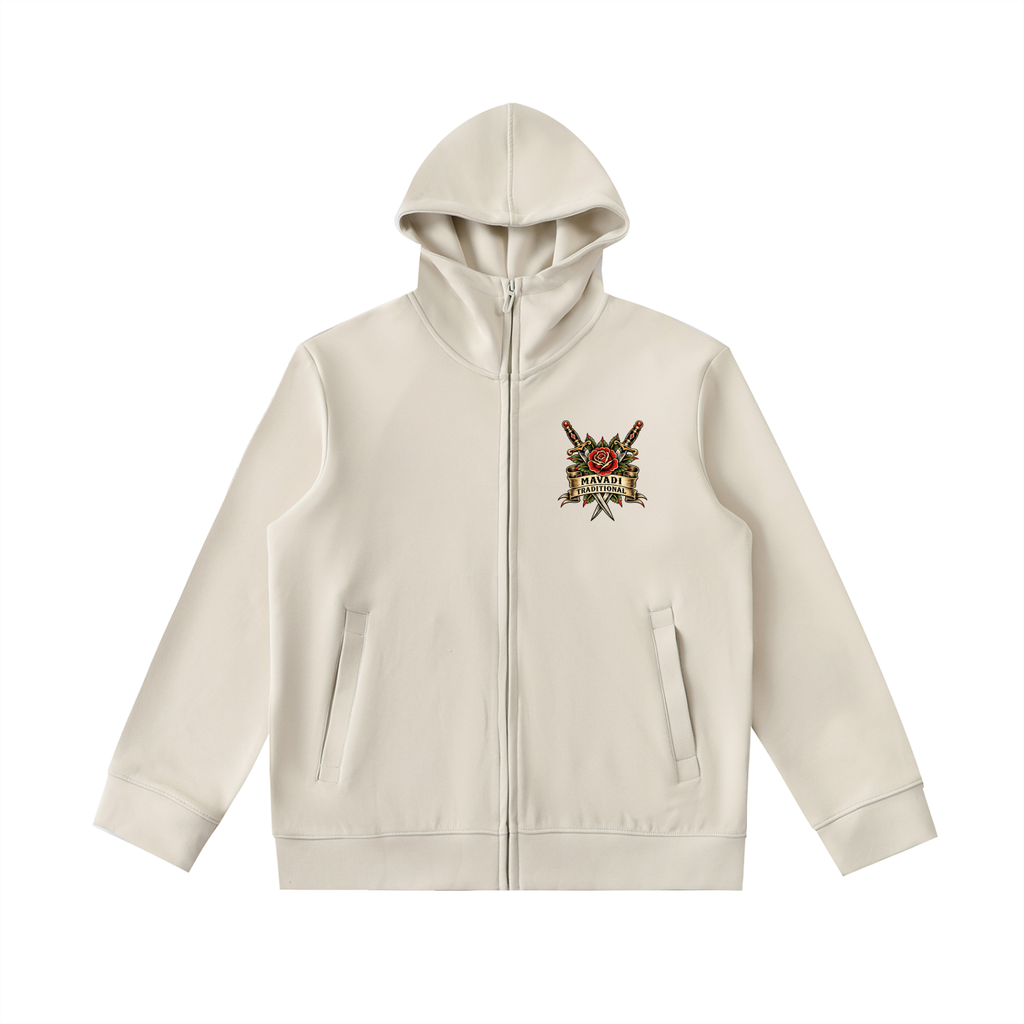 Essential Heavyweight High Neck  Zip-Up Hoodie