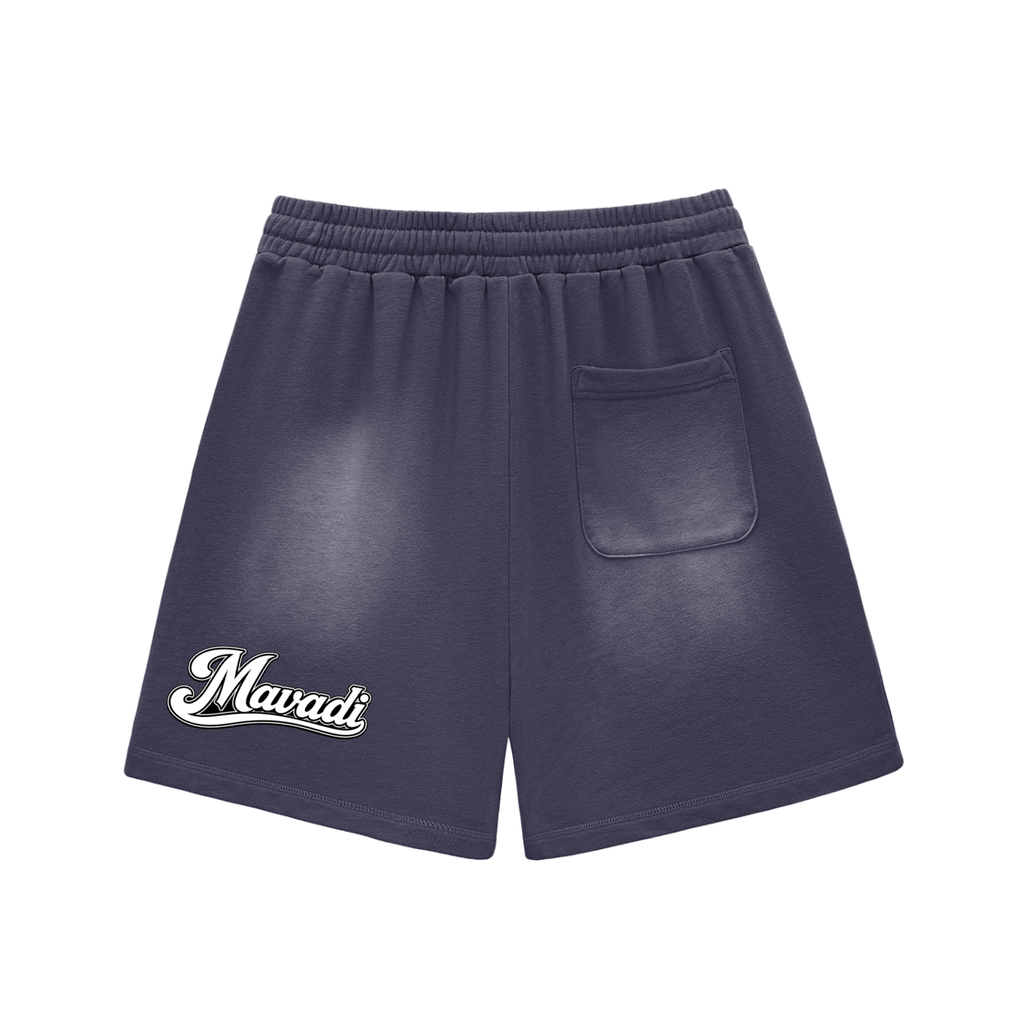 Sun Fade Raw Edge Cotton Shorts