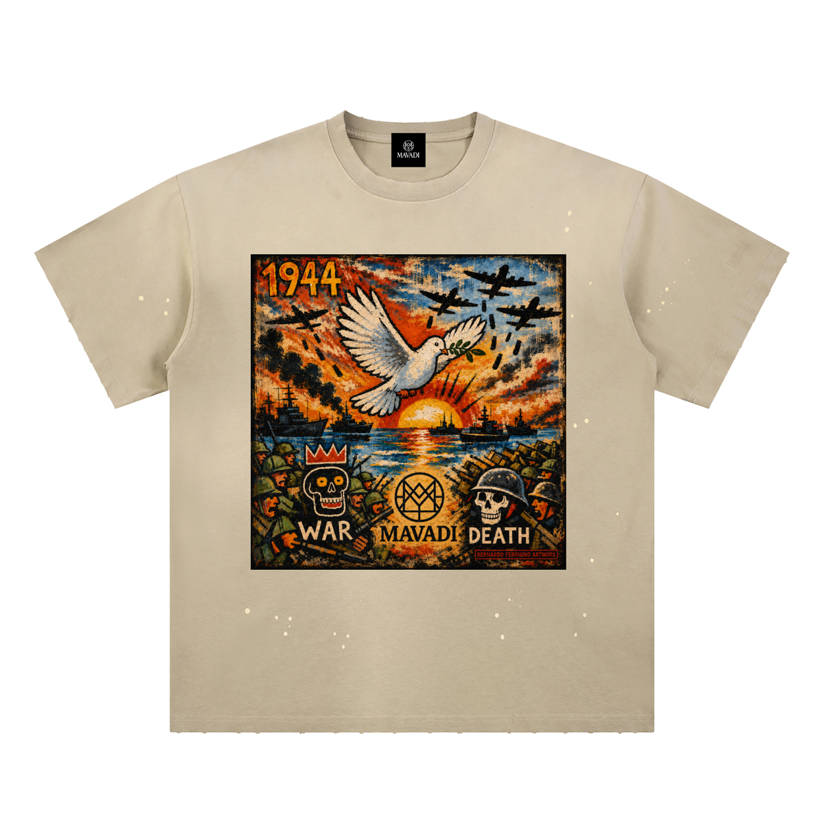 MAVADI 1944 Collection Dove Over Ruin Sunfade Tee