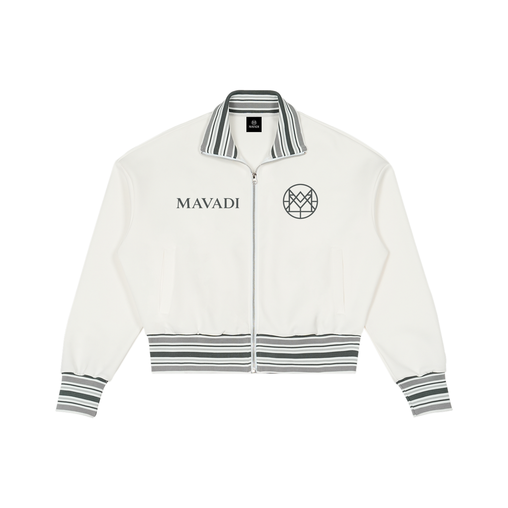 MAVADI Femme — Striped Rib Collar Zip Jacket