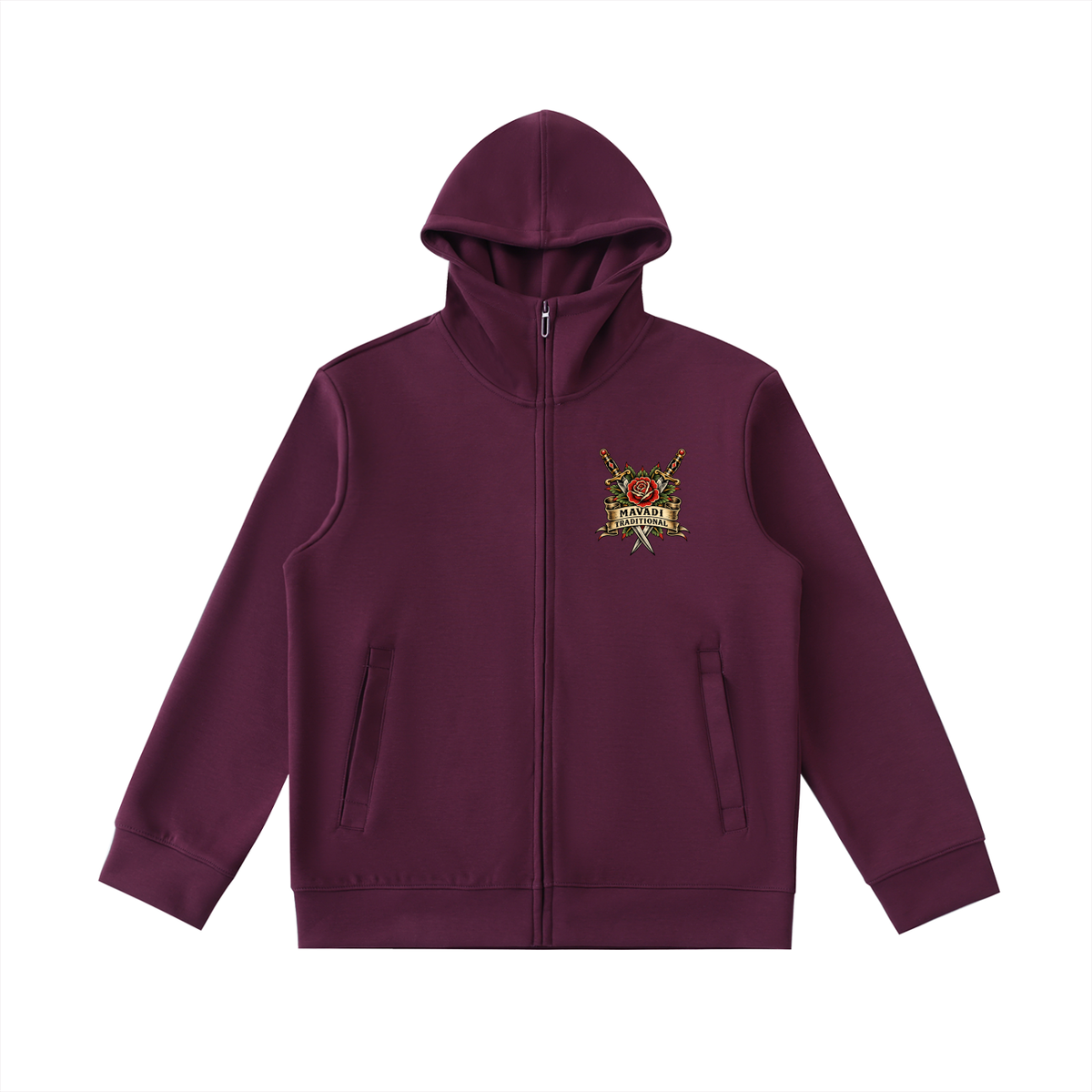 Essential Heavyweight High Neck  Zip-Up Hoodie