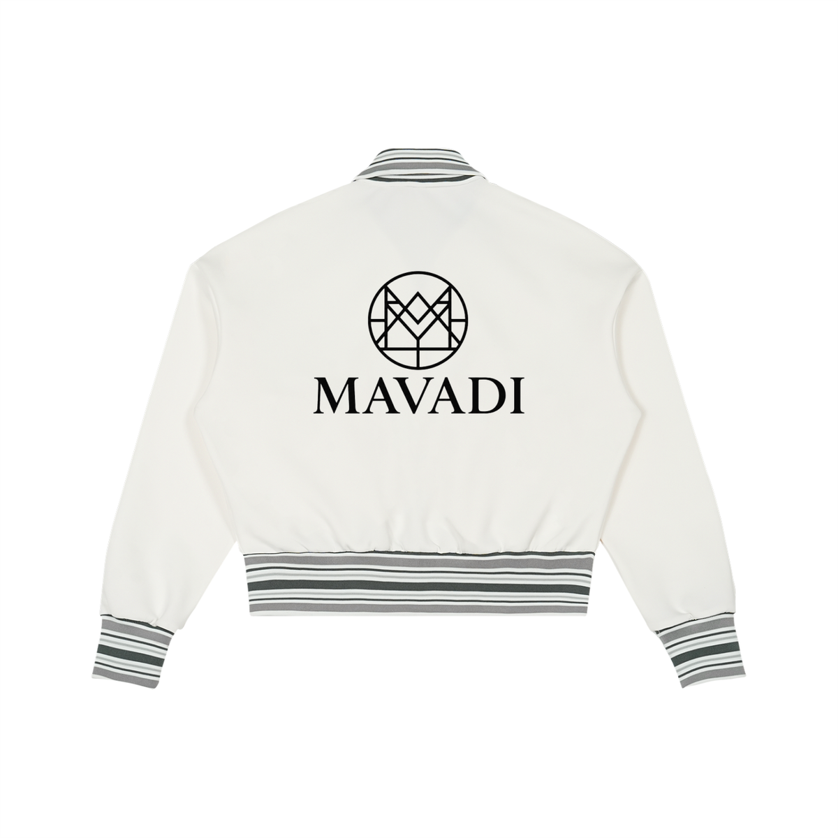 MAVADI Femme — Striped Rib Collar Zip Jacket